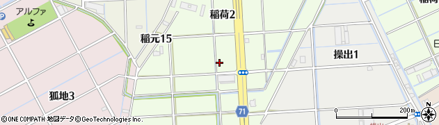 愛知県弥富市稲荷周辺の地図