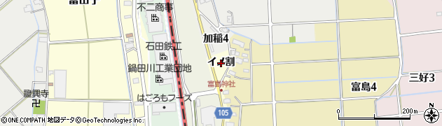 愛知県弥富市富島町（イノ割）周辺の地図