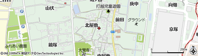 愛知県みよし市打越町（北屋敷）周辺の地図