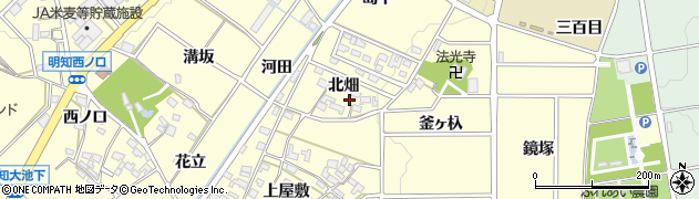 愛知県みよし市明知町（北畑）周辺の地図
