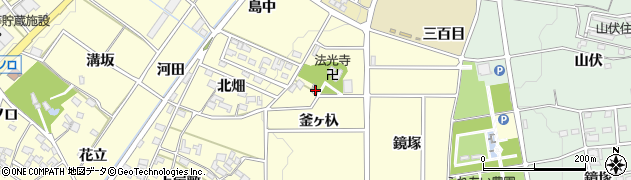 愛知県みよし市明知町（釜ヶ杁）周辺の地図