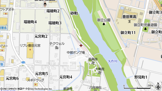 〒471-0862 愛知県豊田市砂町の地図