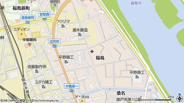 〒511-0002 三重県桑名市福島の地図
