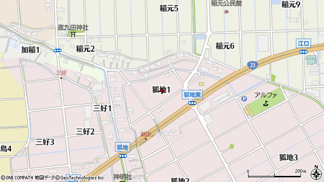 〒498-0051 愛知県弥富市狐地の地図