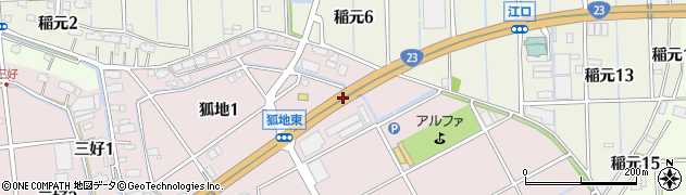 愛知県弥富市狐地町（森津分）周辺の地図