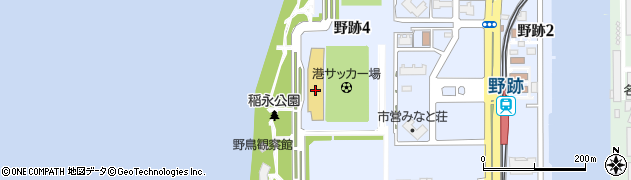 名古屋市役所　教育委員会名古屋市港サッカー場周辺の地図