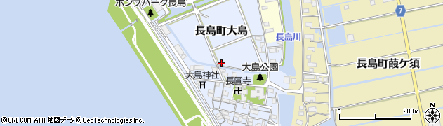 三重県桑名市長島町大島周辺の地図