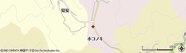 愛知県豊田市平折町ホコノキ周辺の地図