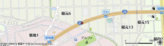 愛知県弥富市稲元町（江口二）周辺の地図