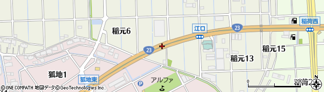 愛知県弥富市稲元町周辺の地図