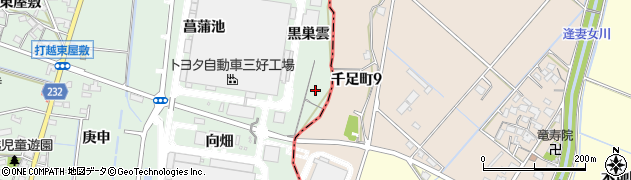 愛知県みよし市打越町（並木）周辺の地図