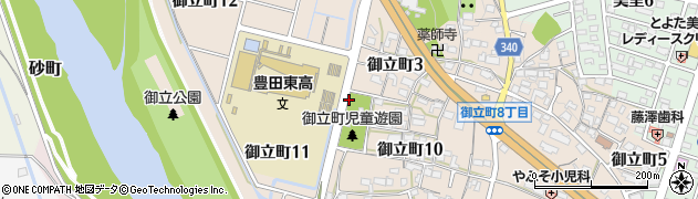 愛知県豊田市御立町周辺の地図