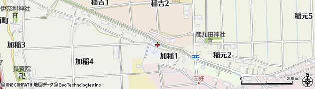 愛知県弥富市加稲九郎次町（一ノ割）周辺の地図