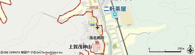 京都府京都市北区上賀茂二軒家町周辺の地図