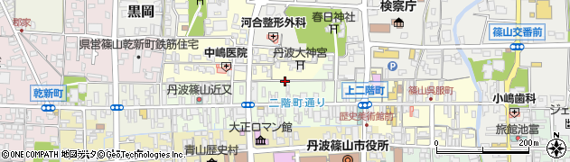 兵庫県丹波篠山市二階町周辺の地図