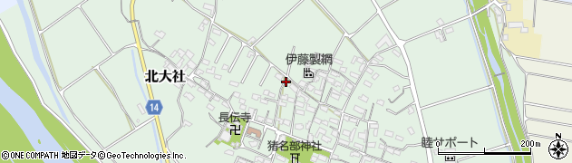 三重県東員町（員弁郡）北大社周辺の地図