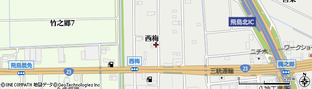 愛知県飛島村（海部郡）梅之郷（西梅）周辺の地図