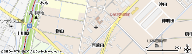 愛知県みよし市三好町（西荒田）周辺の地図