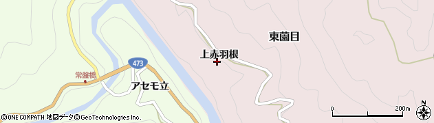 愛知県東栄町（北設楽郡）東薗目（上赤羽根）周辺の地図