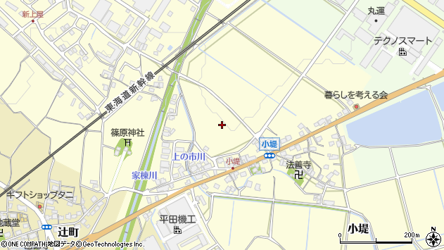 〒520-2314 滋賀県野洲市小堤の地図