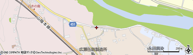 京都府南丹市八木町大薮（上河原田）周辺の地図