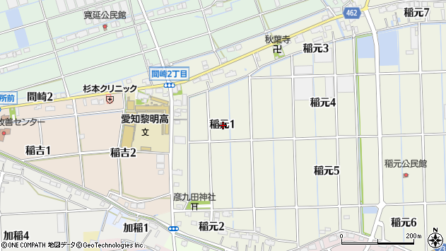 〒498-0045 愛知県弥富市稲元町の地図