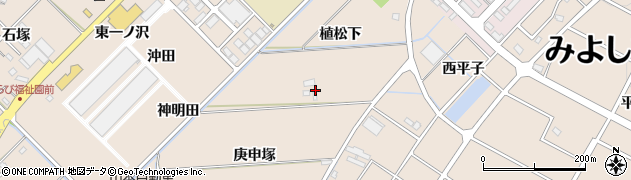 愛知県みよし市三好町（植松下）周辺の地図