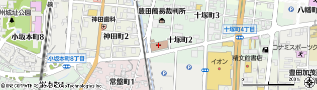 豊田郵便局配達周辺の地図