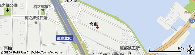愛知県海部郡飛島村梅之郷宮東周辺の地図
