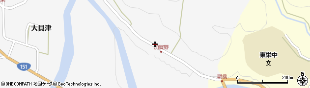 愛知県東栄町（北設楽郡）中設楽（上加賀野）周辺の地図