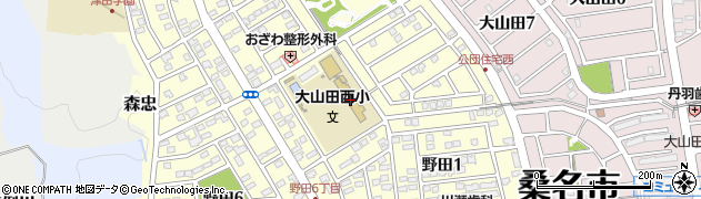 桑名市立大山田西小学校周辺の地図