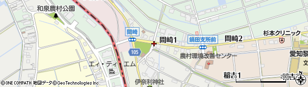 愛知県弥富市間崎町（ハノ割）周辺の地図