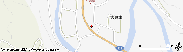 愛知県東栄町（北設楽郡）中設楽（西貝津）周辺の地図