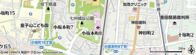 豊田市役所　教育・文化施設美術館茶室周辺の地図
