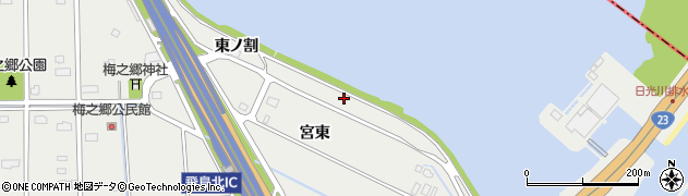 愛知県飛島村（海部郡）梅之郷（東ノ割）周辺の地図