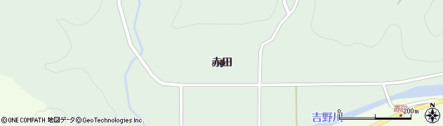 岡山県美作市赤田周辺の地図