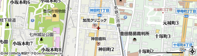 愛知県豊田市神田町周辺の地図