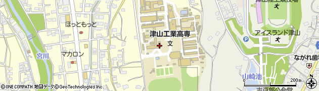 津山工業高等専門学校　学生課寮務係周辺の地図