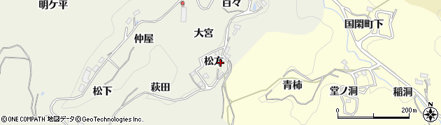 愛知県豊田市上脇町松方周辺の地図