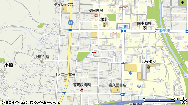 〒708-0001 岡山県津山市小原の地図