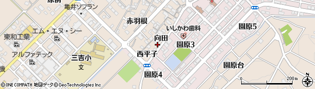 愛知県みよし市三好町（向田）周辺の地図