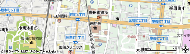 豊田市役所地域振興部　交通安全防犯課周辺の地図