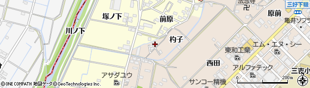 愛知県みよし市三好町（杓子）周辺の地図