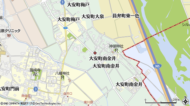 〒511-0284 三重県いなべ市大安町梅戸の地図