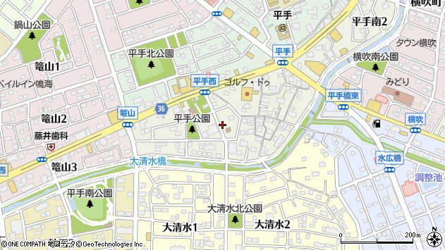 〒458-0009 愛知県名古屋市緑区平手南の地図