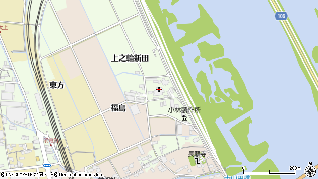 〒511-0001 三重県桑名市上之輪新田の地図