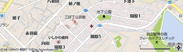 愛知県みよし市園原周辺の地図