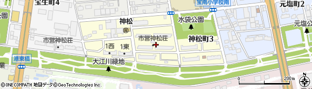 愛知県名古屋市南区神松町2丁目周辺の地図
