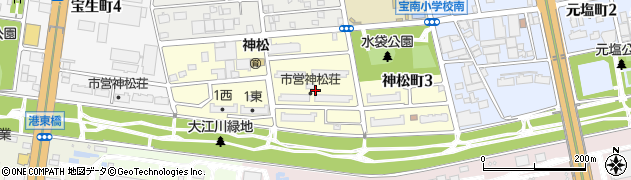 愛知県名古屋市南区神松町周辺の地図