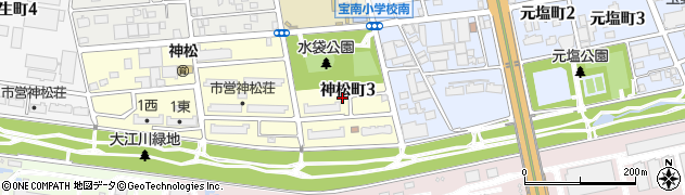 愛知県名古屋市南区神松町3丁目周辺の地図